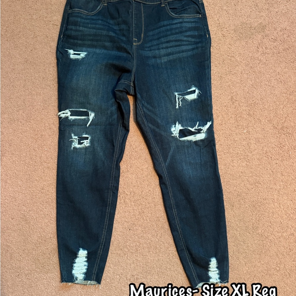 Maurices Women's Distressed Blue Jeans